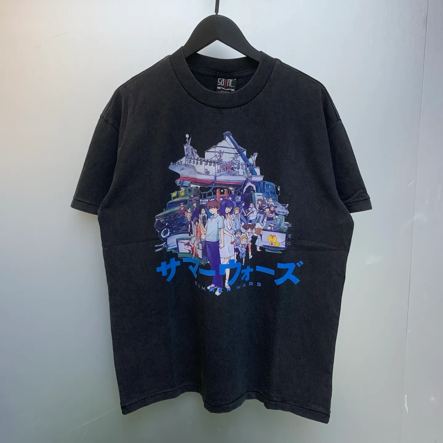 S539# P130 Saint Michael x Summer Wars x GEEKS RULE Summer Wars short-sleeved T-shirt color: white black size: S, M, L, XL